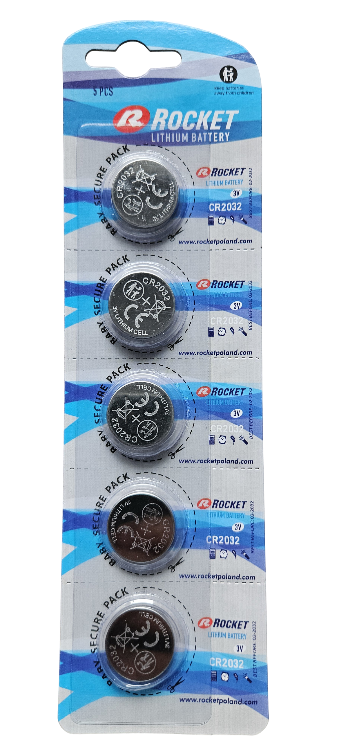 CR2032 3V Lithiumbatterie – 5er-Set
