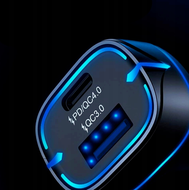 USB-C- + USB-A-Autoladegerät 38 W PD QC 3.0