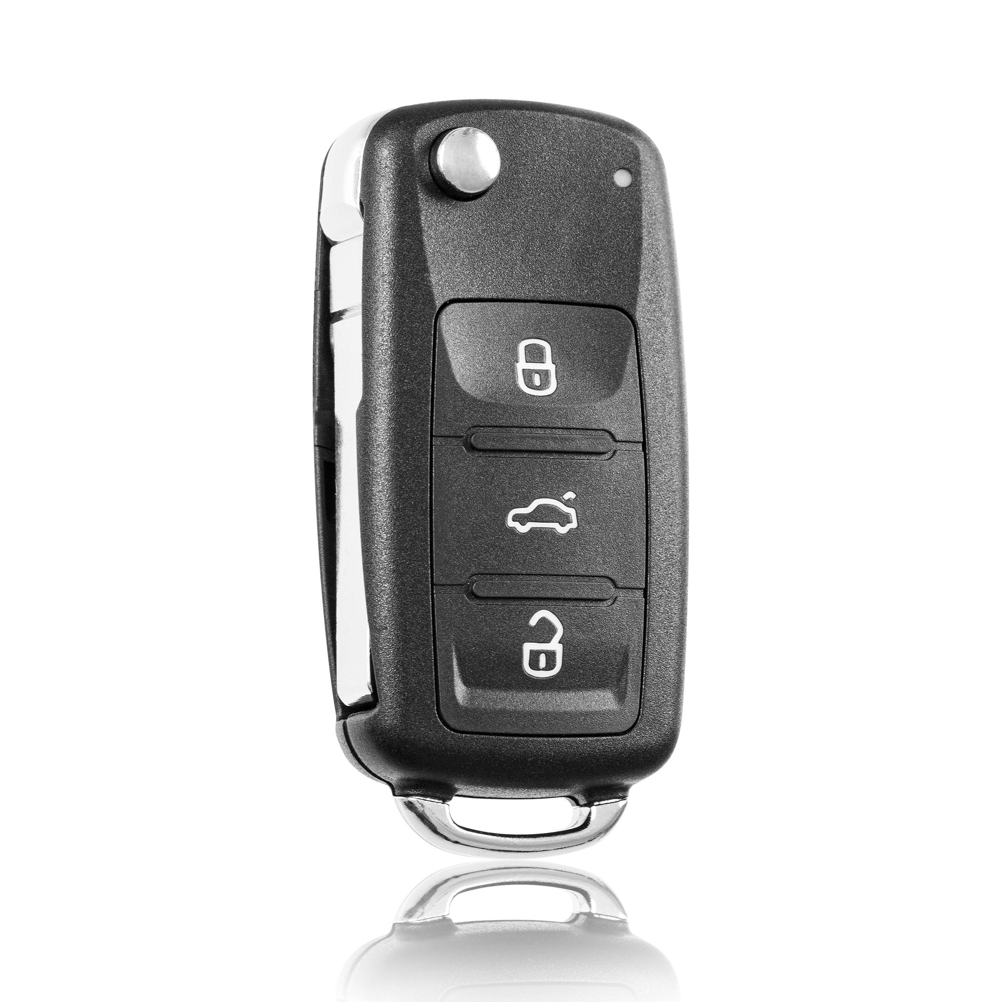 Schlüsselhülle für Volkswagen / Skoda / Seat – 3 LED-Tasten oben | zweiteilige, faltbare Hülle