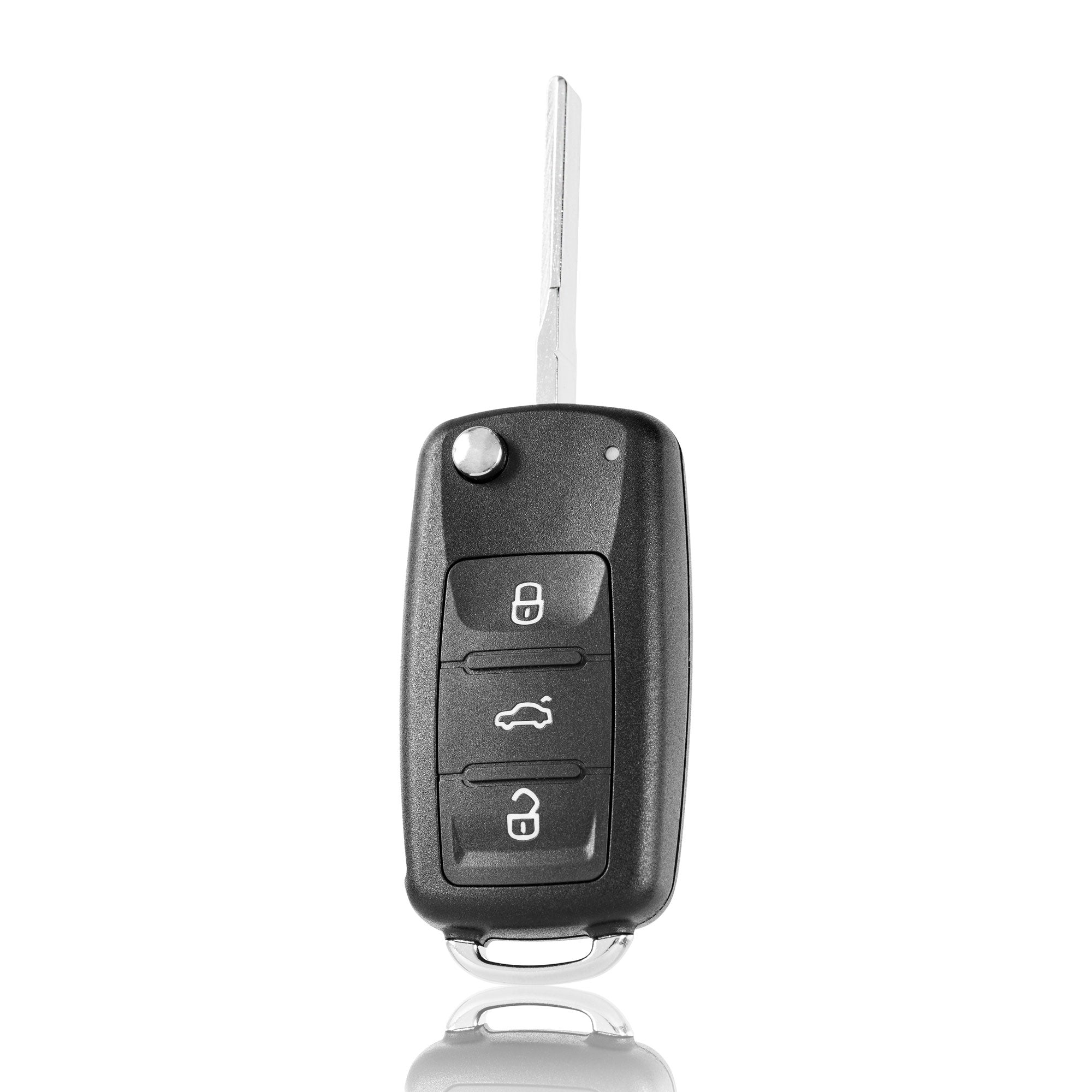 Schlüsselhülle für Volkswagen / Skoda / Seat – 3 LED-Tasten oben | zweiteilige, faltbare Hülle