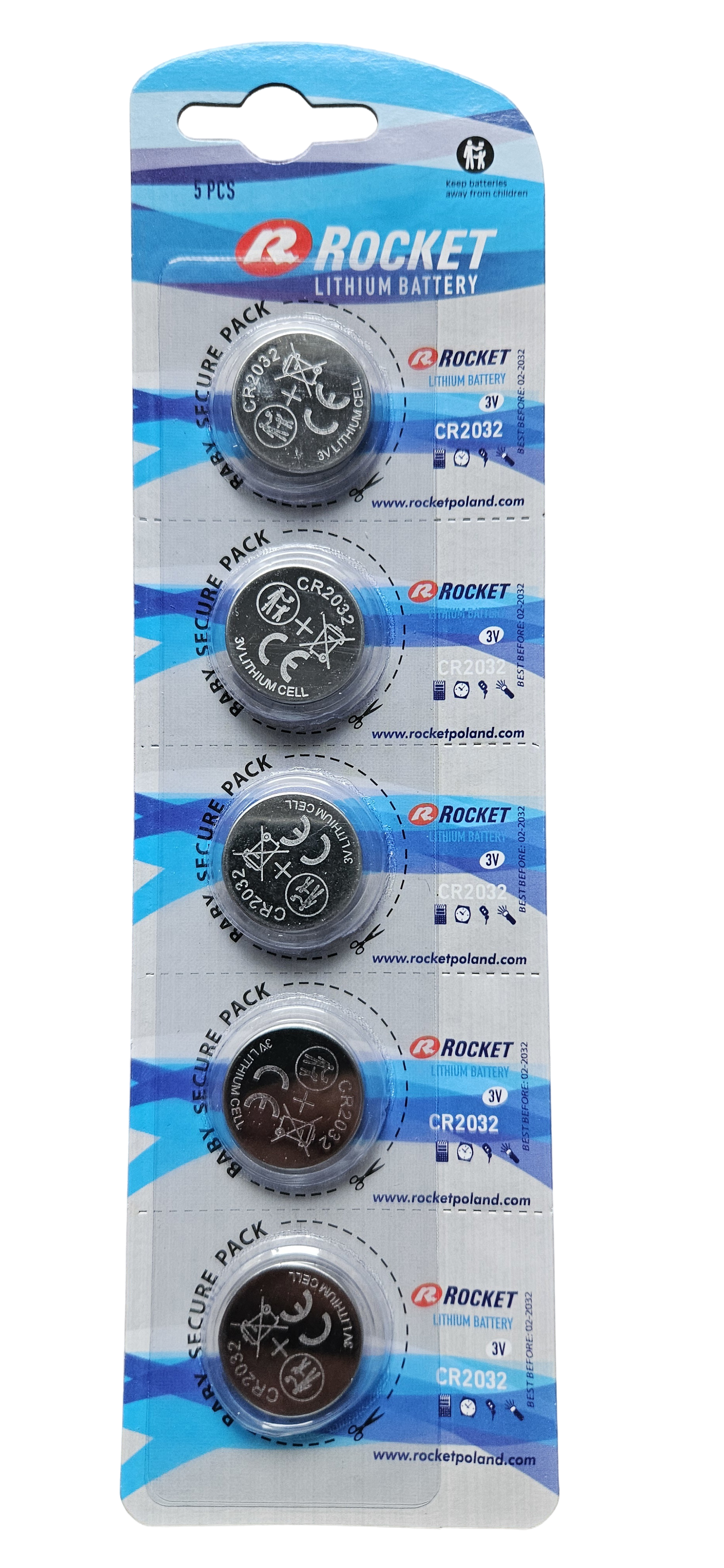 CR2032 3V Lithiumbatterie – 5er-Set