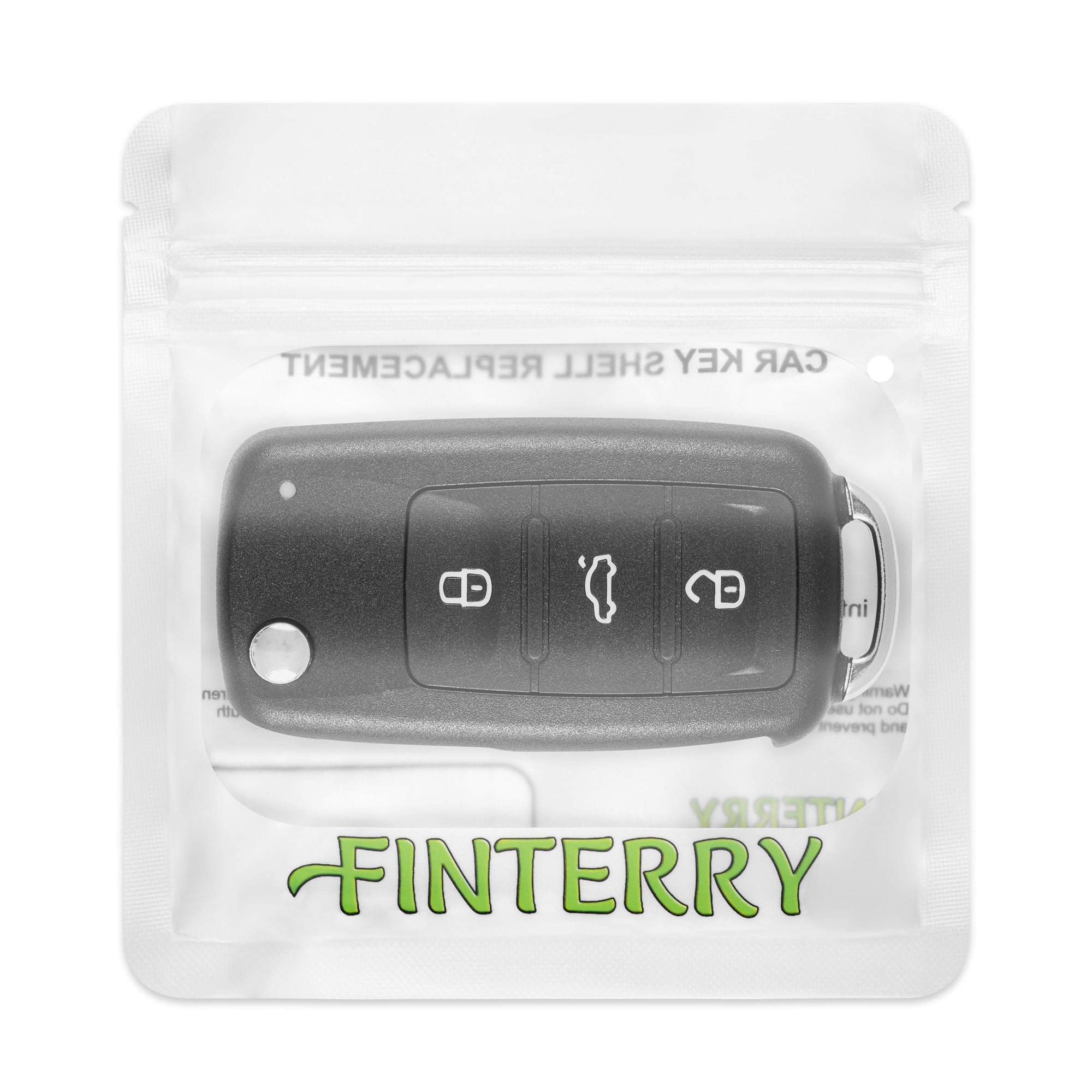 Schlüsselhülle für Volkswagen / Skoda / Seat – 3 LED-Tasten oben | zweiteilige, faltbare Hülle 
