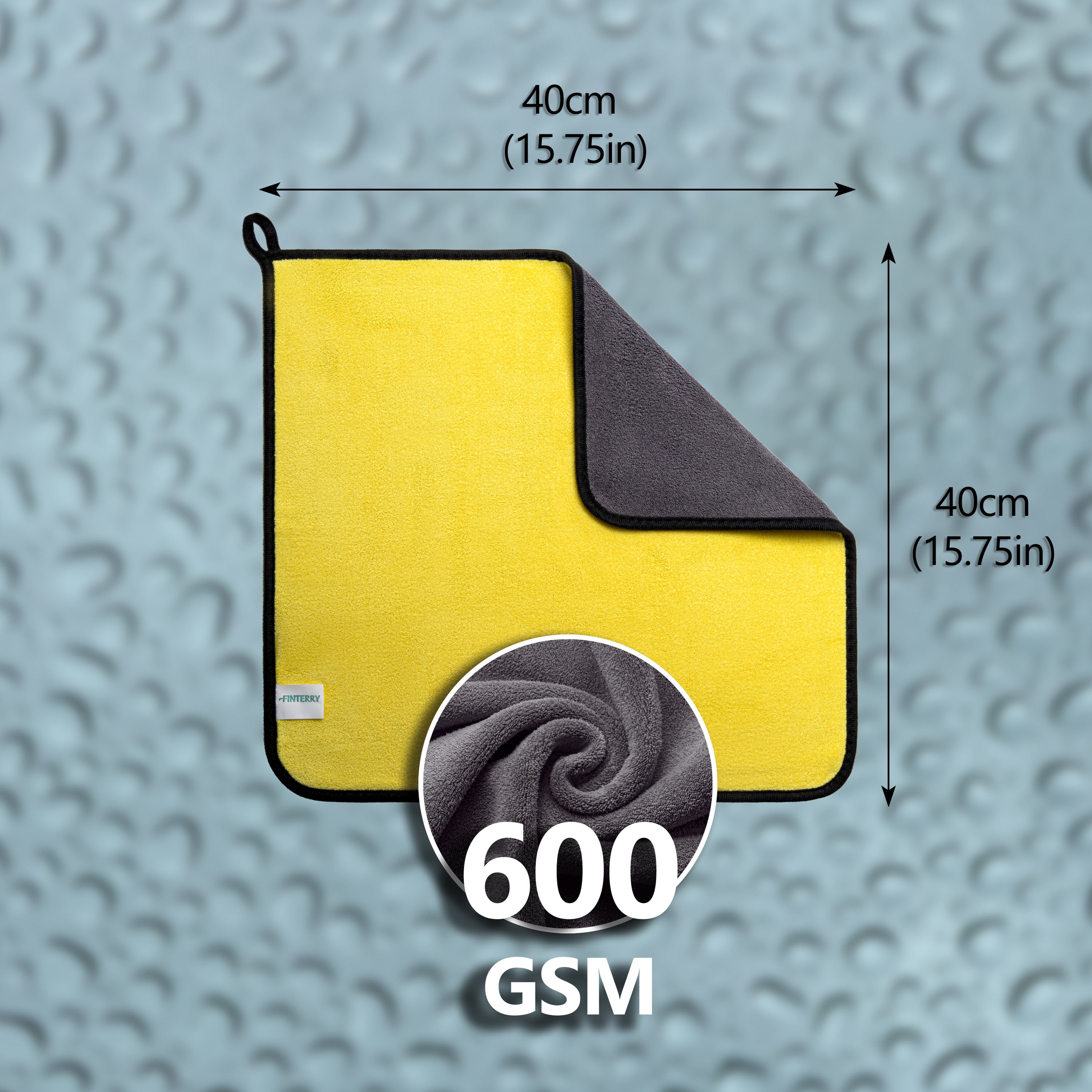 Mikrofaser-Autohandtuch 40×40 cm – 600 g/m²