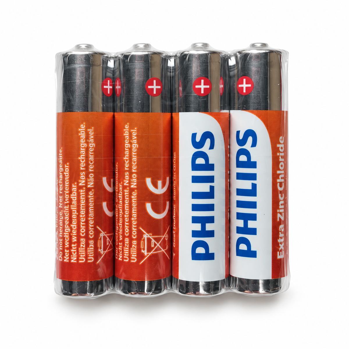 Philips LongLife AAA R03 1,5 V Batterien – 4 Batterien in der originalen Folienverpackung