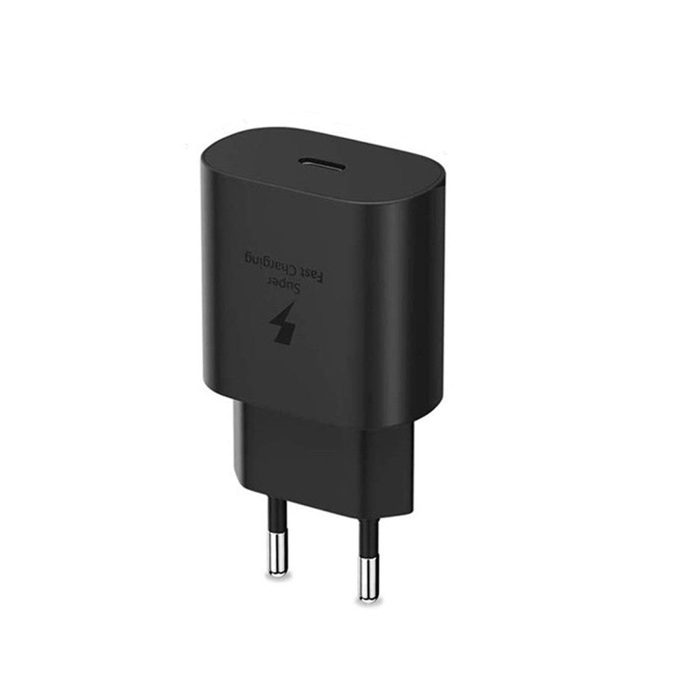 Ładowarka sieciowa USB-C 25W PD PPS czarna – widok wtyczki EU